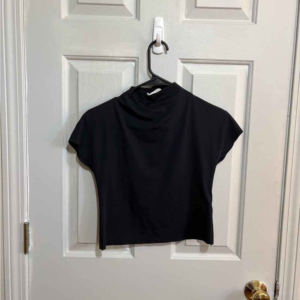 H&M Mock Neck Black Crop Top